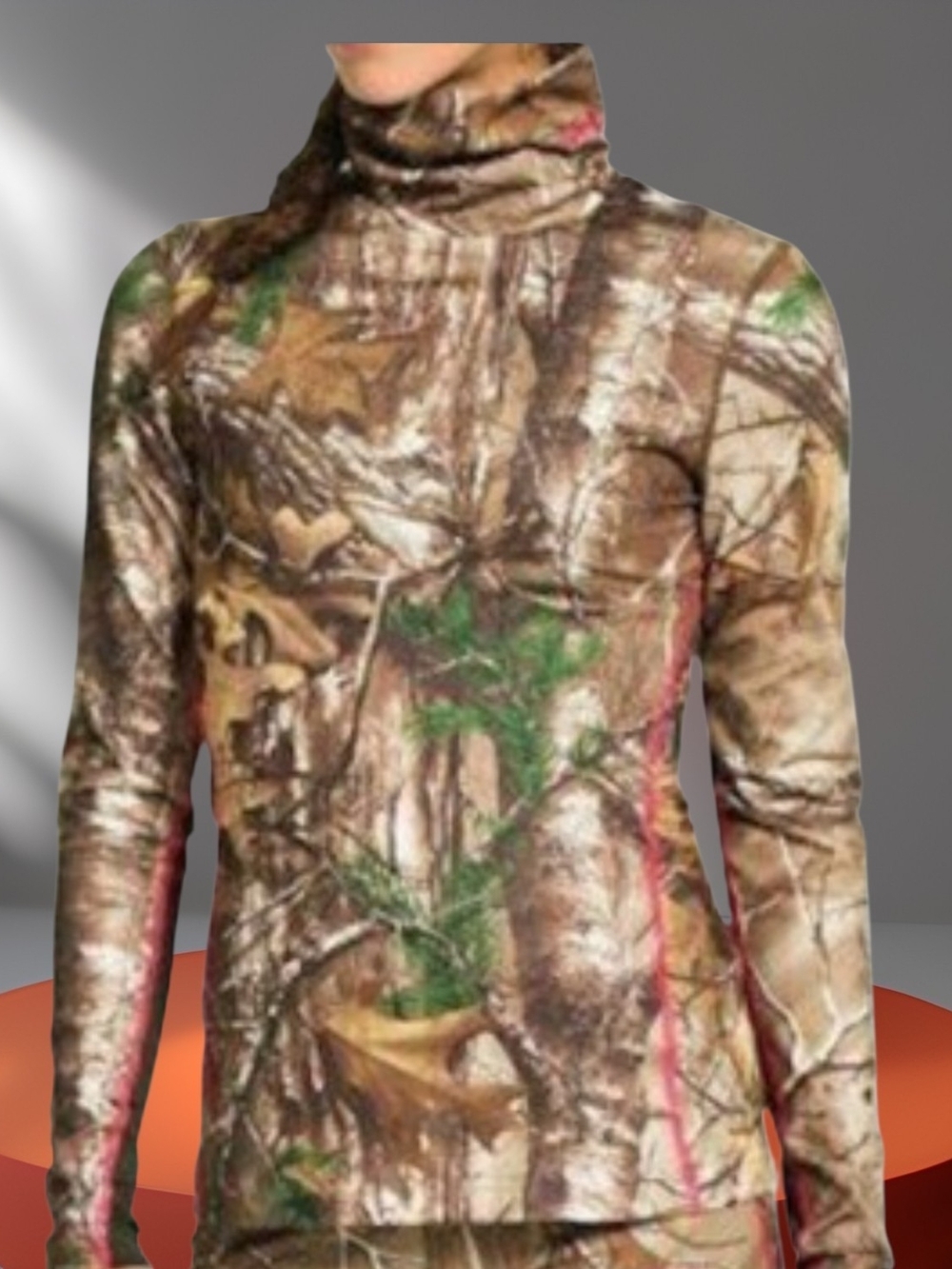 Under Armour Realtree Camo Hooded Long-Sleeve Top with Pink Trim